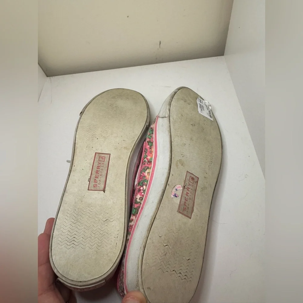 Sperry Shoes women’s size 7.5 Sequin Floral Pink Green